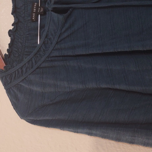 PRE OWNED LANE BRYANT LONG SLEEVE SHIRT COLOR FOREST GREEN SIZE 18/20 - Picture 3 of 12